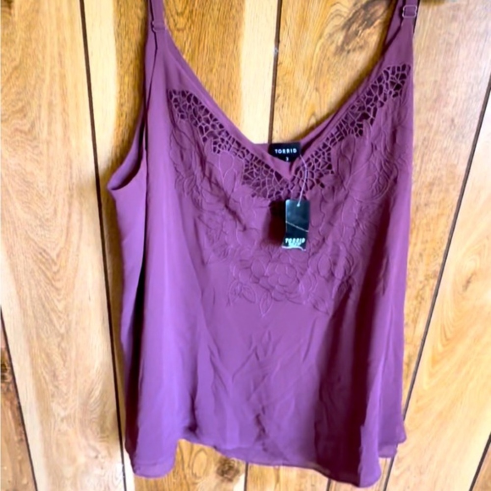 Torrid Plus Size 3X Embroidered Lace Tank - NWT